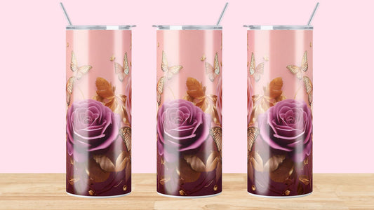 fleurs 3d sublimation papillon cadeaux pink